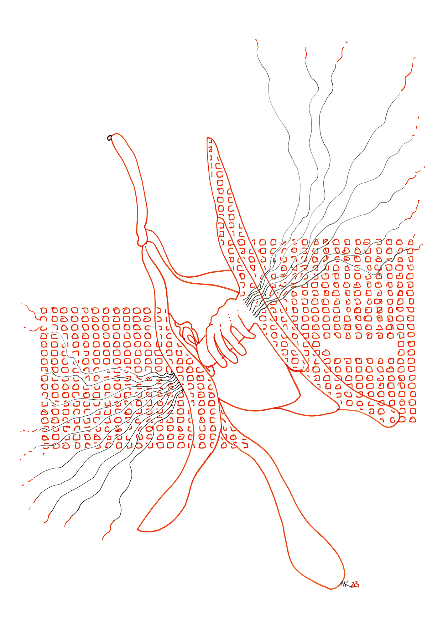 Hannes Kater: Tageszeichnung (Zeichnung/drawing) vom 16.11.2023 (1414 x 2000 Pixel)
