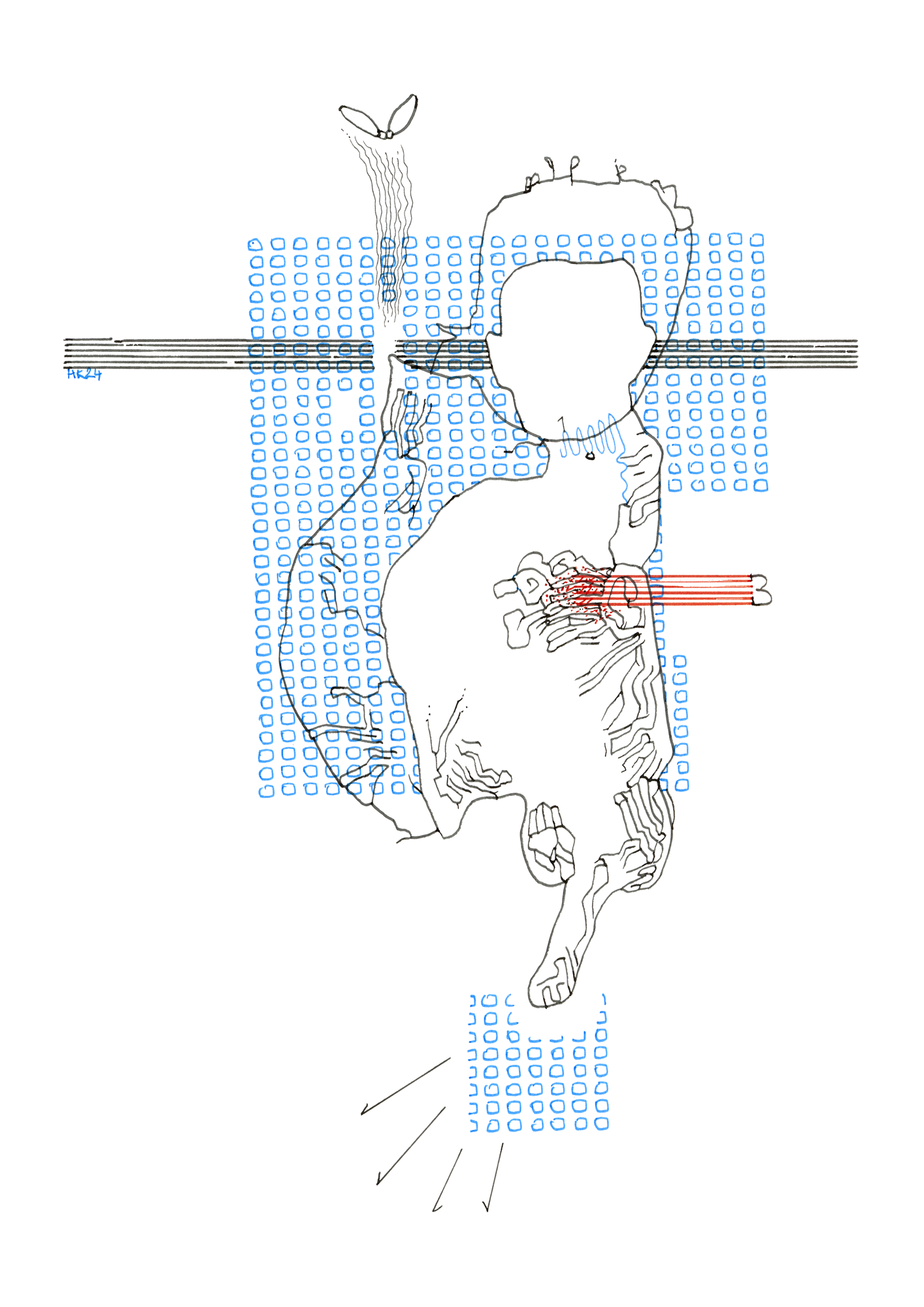 Hannes Kater –Tageszeichnung (Zeichnung/drawing) vom 10.05.2024 (1414 x 2000 Pixel)