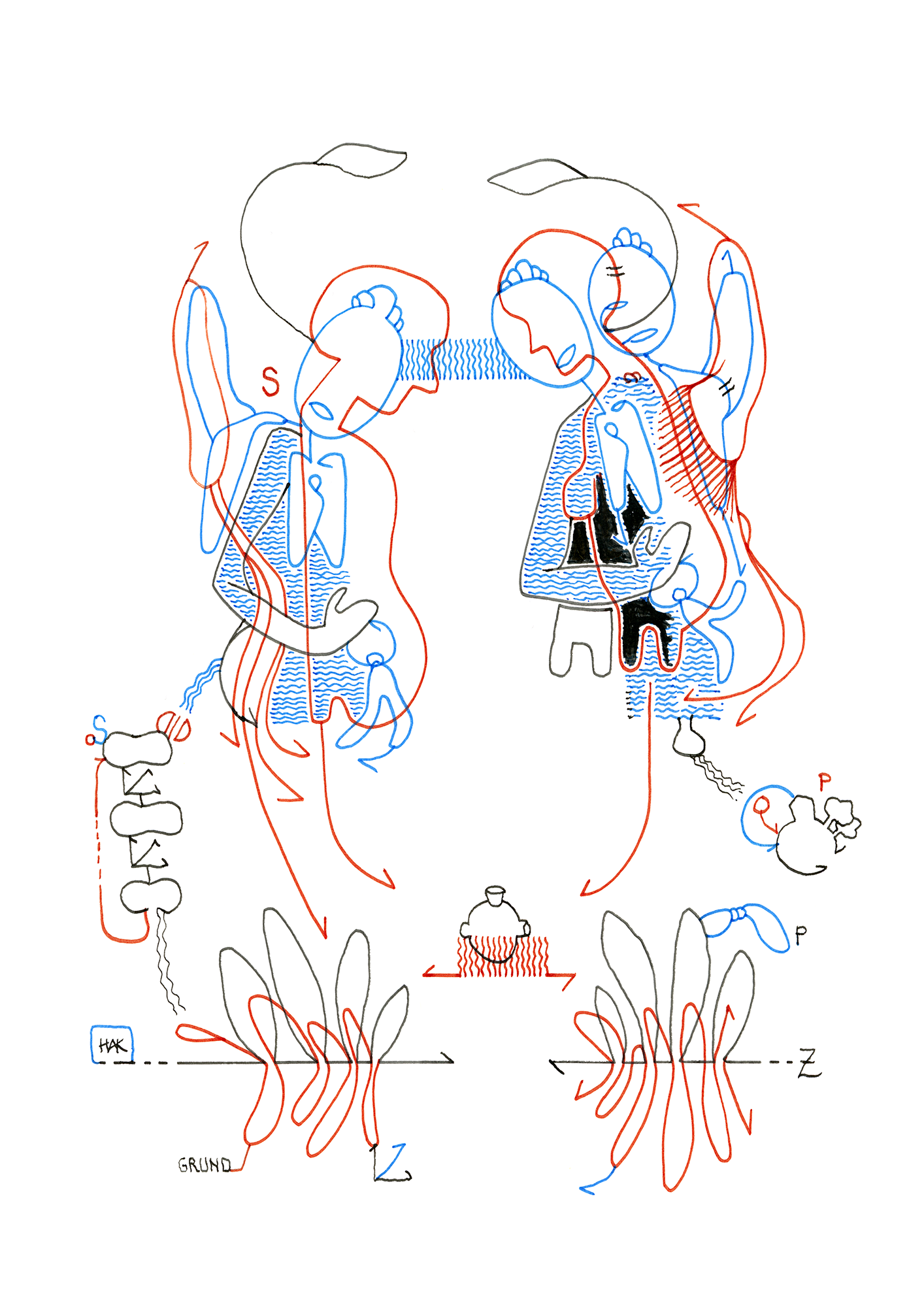Hannes Kater  Tageszeichnung (Zeichnung/drawing) vom 01.02.2026 (1414 x 2000 Pixel)