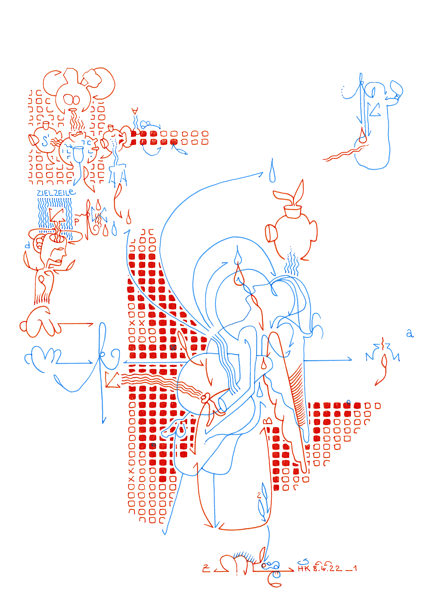 Hannes Kater: Tageszeichnung (Zeichnung/drawing) vom 08.04.2022 (1414 x 2000 Pixel)