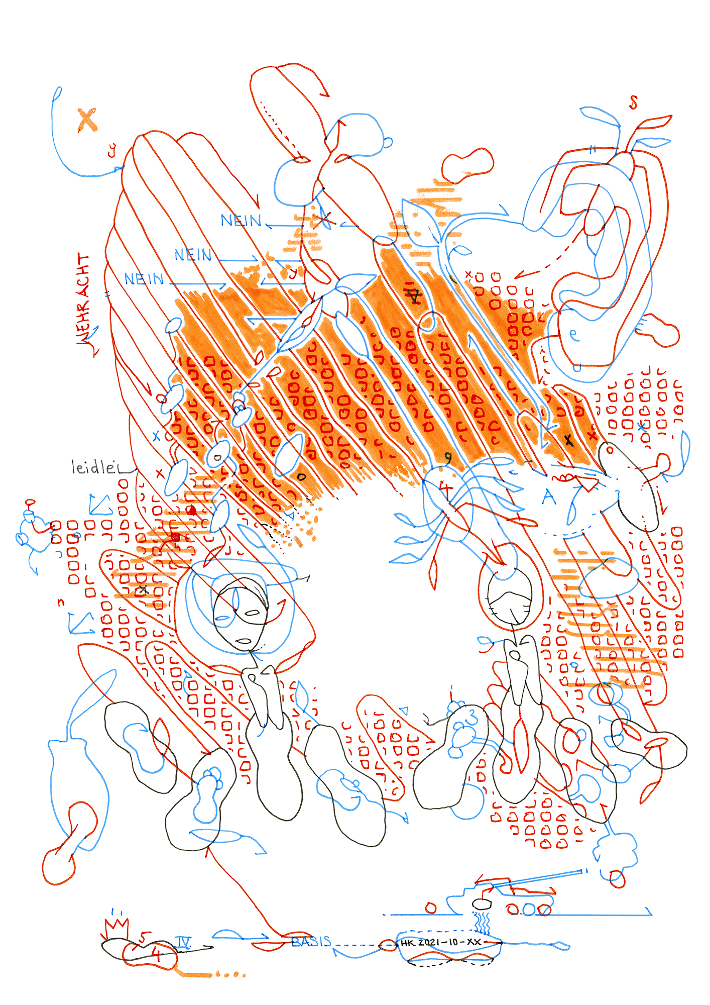 Hannes Kater: Tageszeichnung (Zeichnung/drawing) vom 17.10.2022 (1414 x 2000 Pixel)