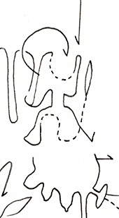 Hannes Kater  Detail einer Zeichnung 2025