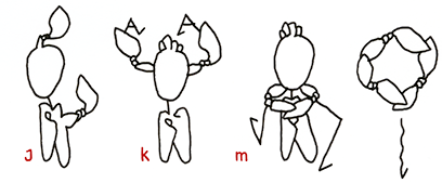 Grammatik-Studien: Hannes Katers Darsteller *15 Protagonist mit *16 Knoten EInträge j bis m Arm als Erinnerung, zwei x das große Andere mit Knoten, "würgend" zwei Knoten um den Hals