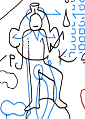 Hannes Kater – Detail einer Zeichnung aus dem August 2025
