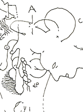 Hannes Kater – Detail einer Zeichnung aus dem März 2023