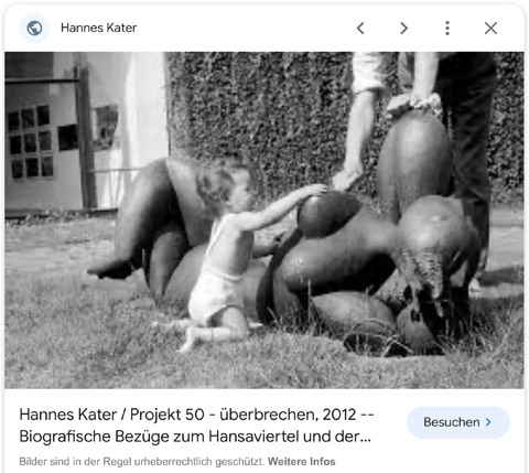 Foto von Eva Kater-Grunow, Screenshot, Ausschnitt aus einer Suchergebnisanzeige von Google