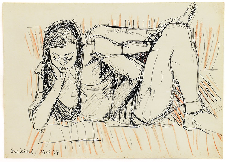 Ruth Düne Thomaschewski - Eva (Zeichnung aus dem Jahr 1954)